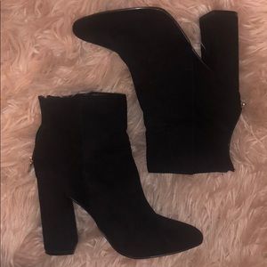 black suede booties